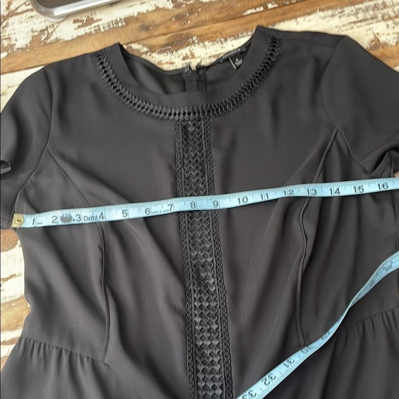 Ann Taylor Black Peplum Blouse with Lace embellishment - Picture 8 of 9